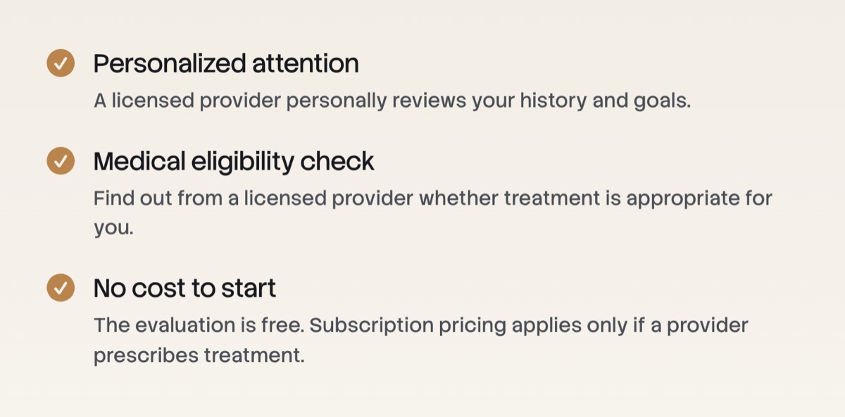 New bullet: 'Find out from a licensed provider whether treatment is appropriate for you'