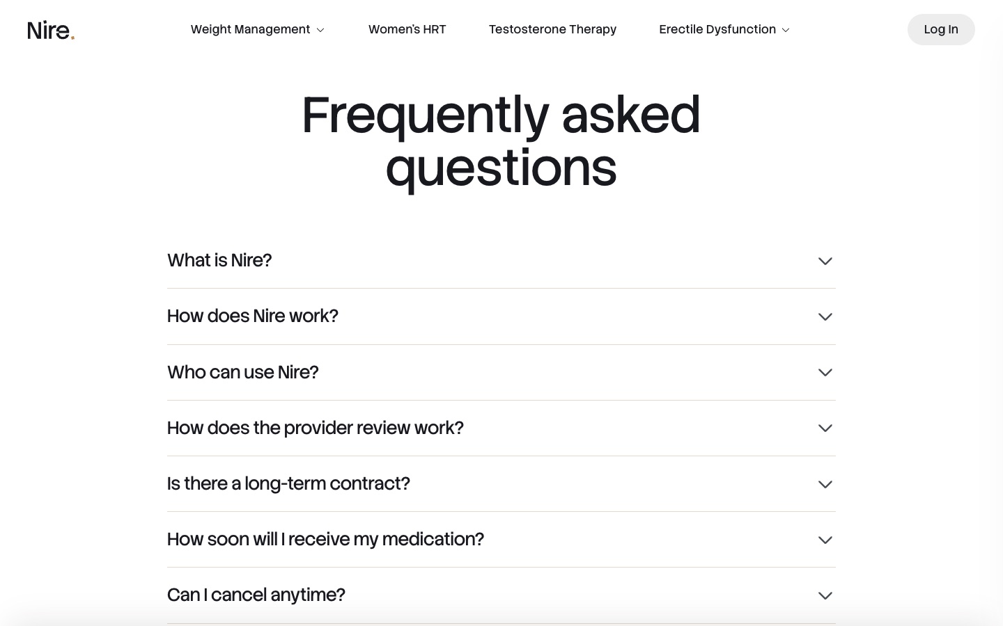 FAQ page