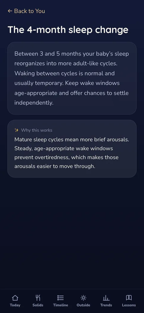 Four-month sleep change guide
